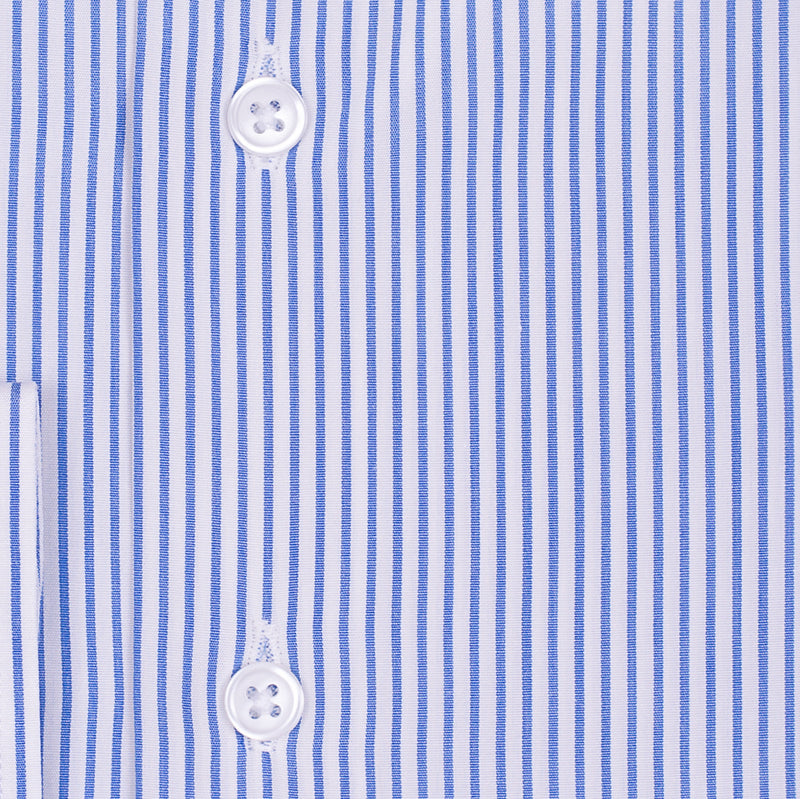 Bespoke - White & Blue Striped Shirt